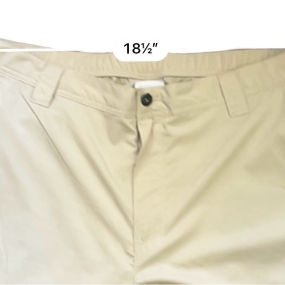 Columbia casual tan cargo shorts Men 40w 10 L pockets zipper button closure - Picture 10 of 14